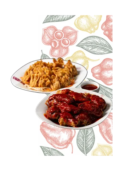 platter containing Drupatis appetizers (doubles, pholourie, saheena and aloo pie)